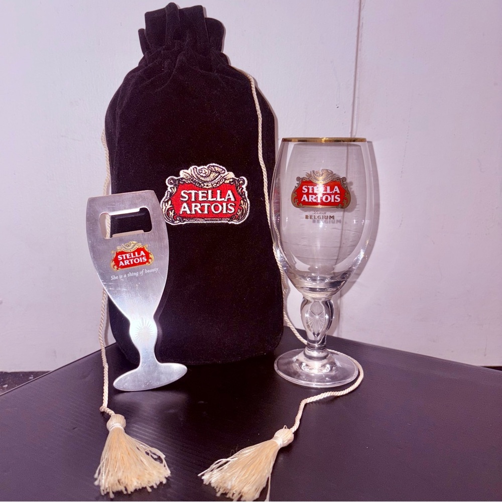 Stella Artois Glass Set with Opener and Bag